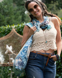 Market Of Stars Peace Out Linen Tote Bag with Doves and Sunrise - Stay Wild Collective  bag