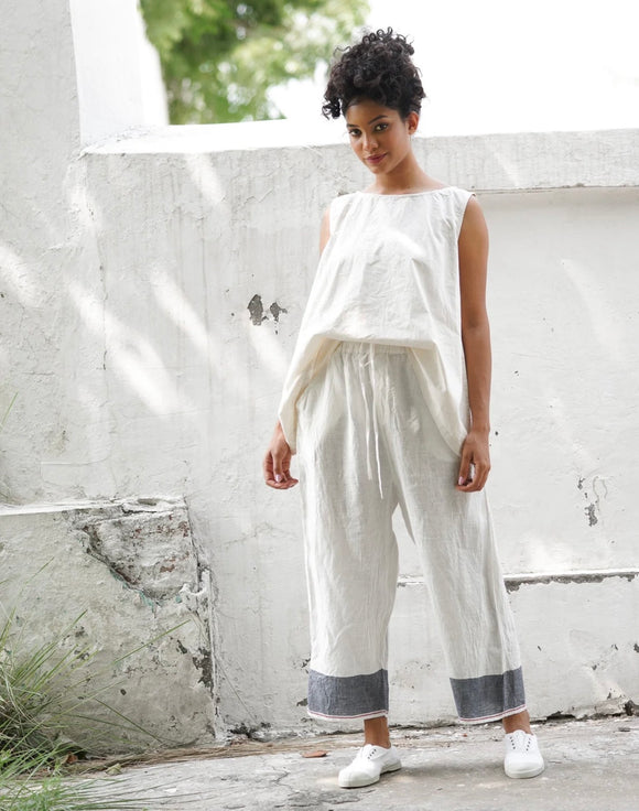 Meg by Design Anna Pant Linen | Red Hem | Blue Hem - Stay Wild Collective  Pants