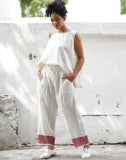 Meg by Design Anna Pant Linen | Red Hem | Blue Hem - Stay Wild Collective  Pants