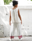 Meg by Design Anna Pant Linen | Red Hem | Blue Hem - Stay Wild Collective  Pants