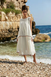 Meg by Design HIGH TEA SLIP SHORT DRESS Red Blue Stripe - GAUZE LINEN - Stay Wild Collective  Dress