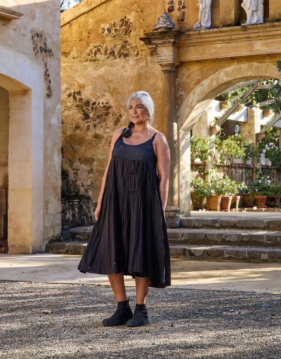 Meg by Design  Meera Dress - Cotton & Silk | White | Black - Stay Wild Collective  Dress