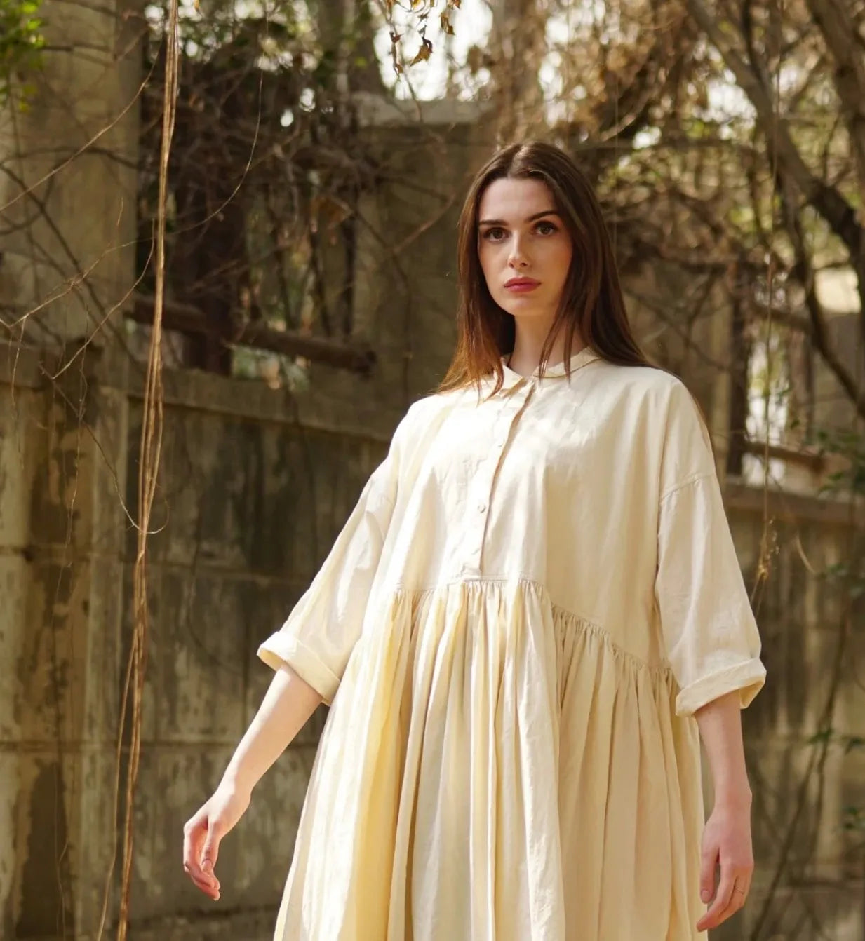 Meg by Design Edith cotton twill dress long - Stay Wild Collective  Dress