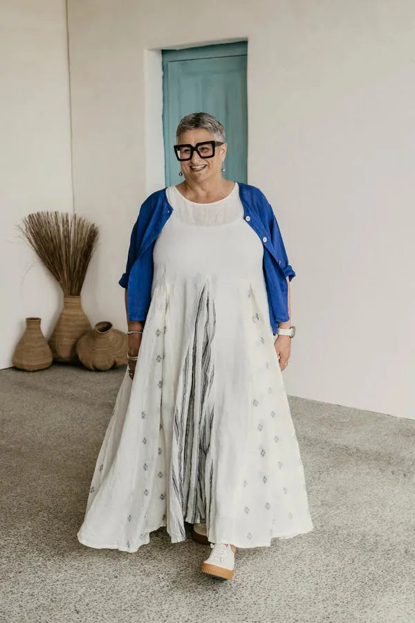 Meg by Design Inaya Dress Linen - Navy Patch - Stay Wild Collective  Dress