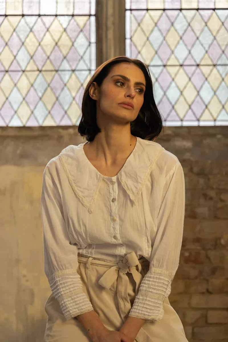 Meg by Design Wednesday Shirt - Cotton & Lace White - Stay Wild Collective  Top