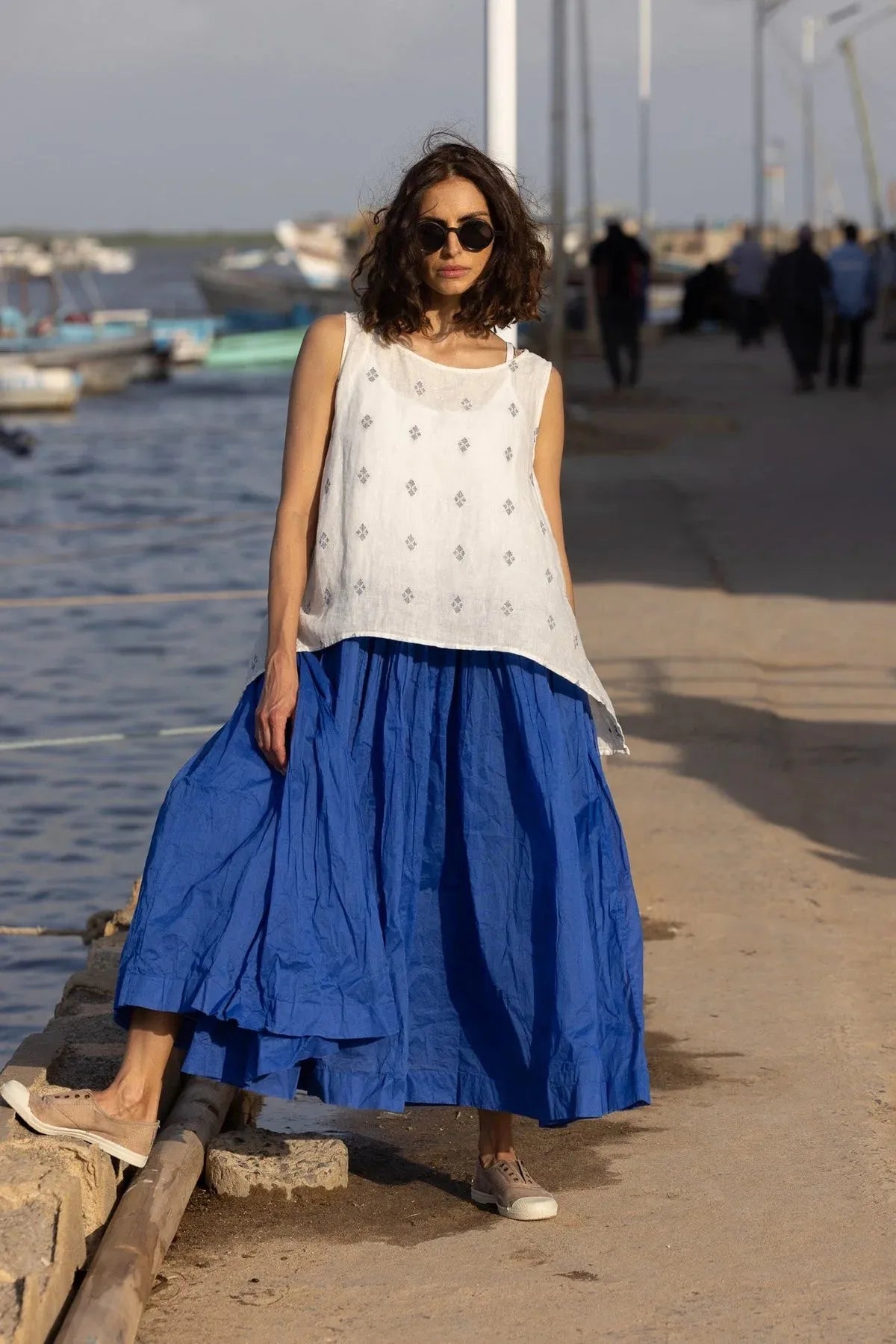  Meg by design tutu dress cotton organdy long cobalt - Stay Wild Collective  