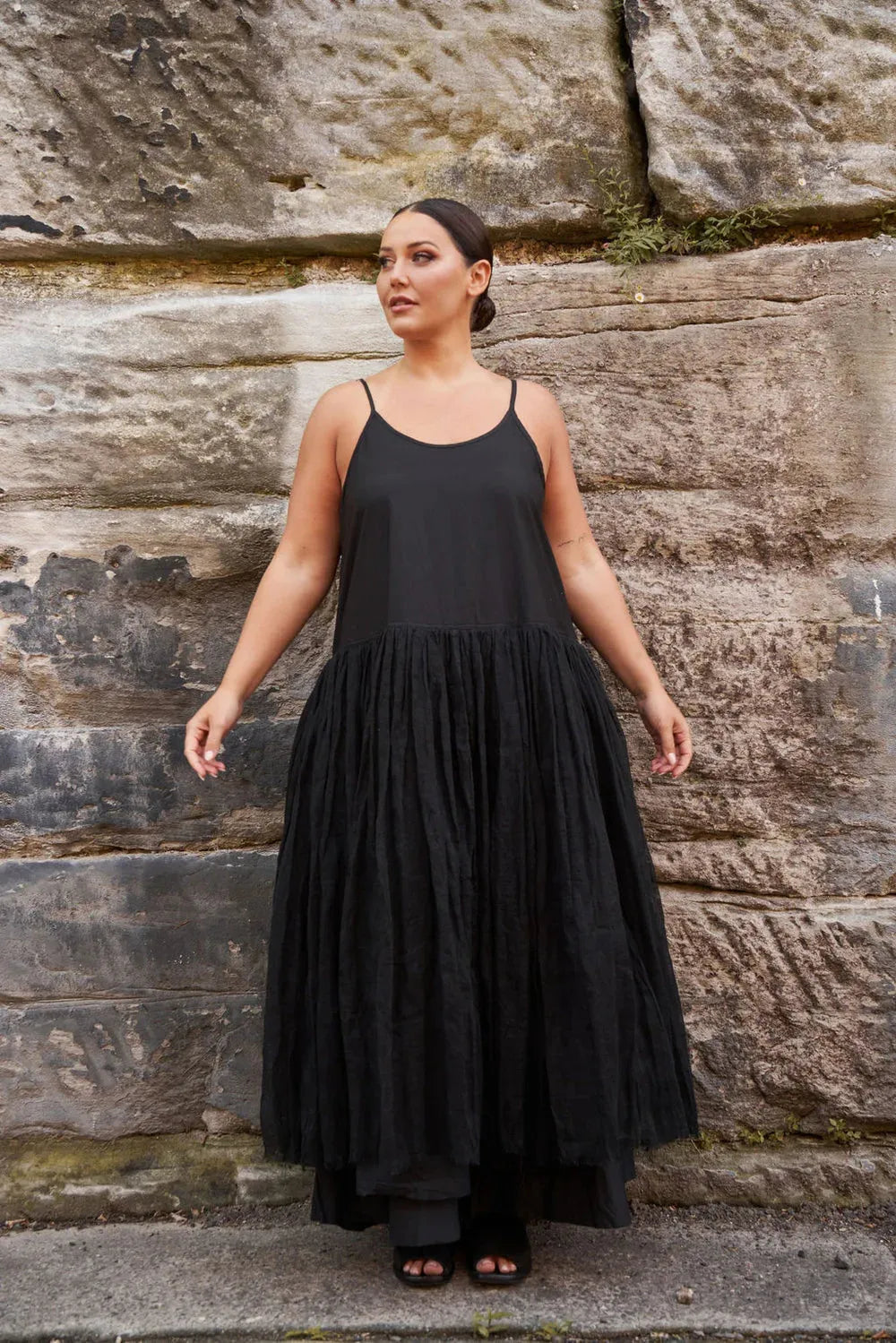 Meg by desgn  AMÉLIE TUTU SLIP DRESS - LONG BLack - Stay Wild Collective  Dress