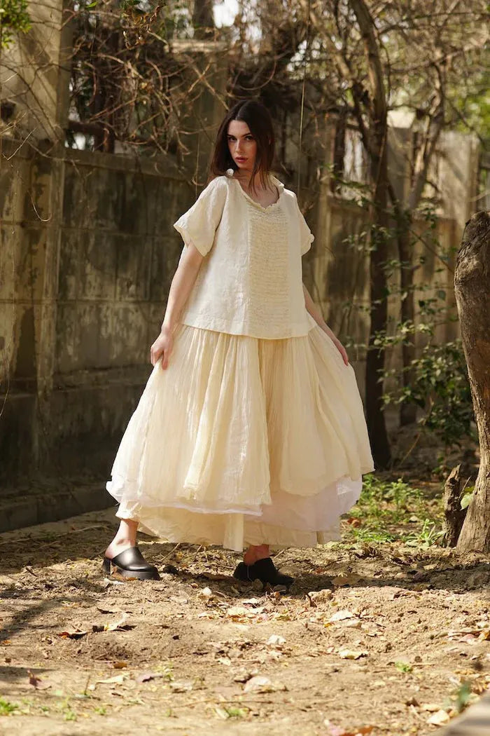 Meg by design AMÉLIE TUTU SLIP DRESS - LONG Warm White - Stay Wild Collective  Skirt
