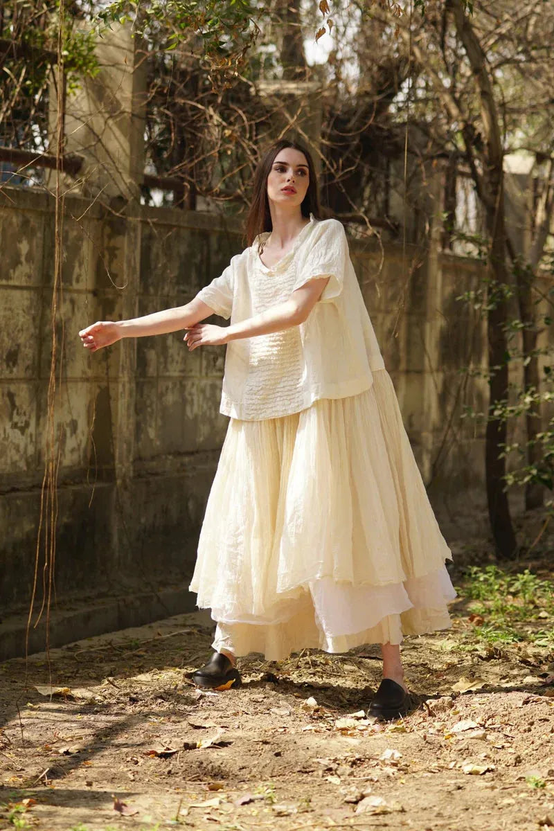 Meg by design AMÉLIE TUTU SLIP DRESS - LONG Warm White - Stay Wild Collective  Skirt