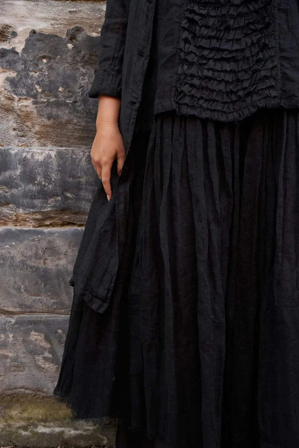 Meg by Design | Amélie Tutu Slip Gauze Linen - Long | Black - Stay Wild Collective  