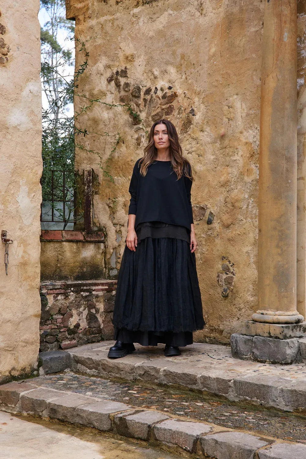 Meg by Design | Amélie Tutu Slip Gauze Linen - Long | Black - Stay Wild Collective  