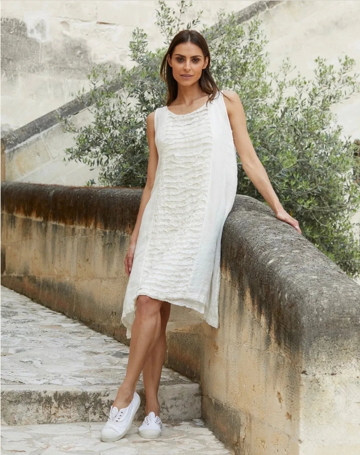 Meg by Design Lidia Dress - Linen & Lace | White | Black - Stay Wild Collective  Dress