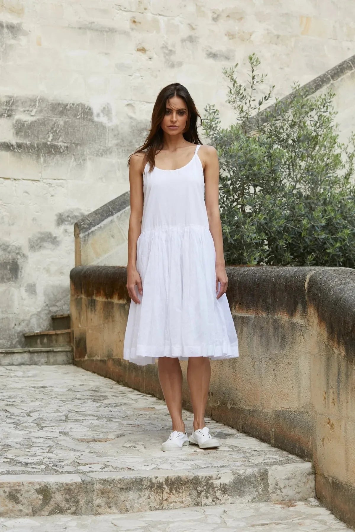 person wearing Meg By Design TUTU SLIP SHORT - COTTON ORGANDY/ linen white $250.00 AUD - Stay Wild Collective  Dress