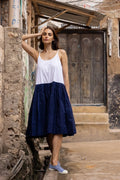 person wearing Meg by design tutu dress cotton organdy indigo short - Stay Wild Collective  