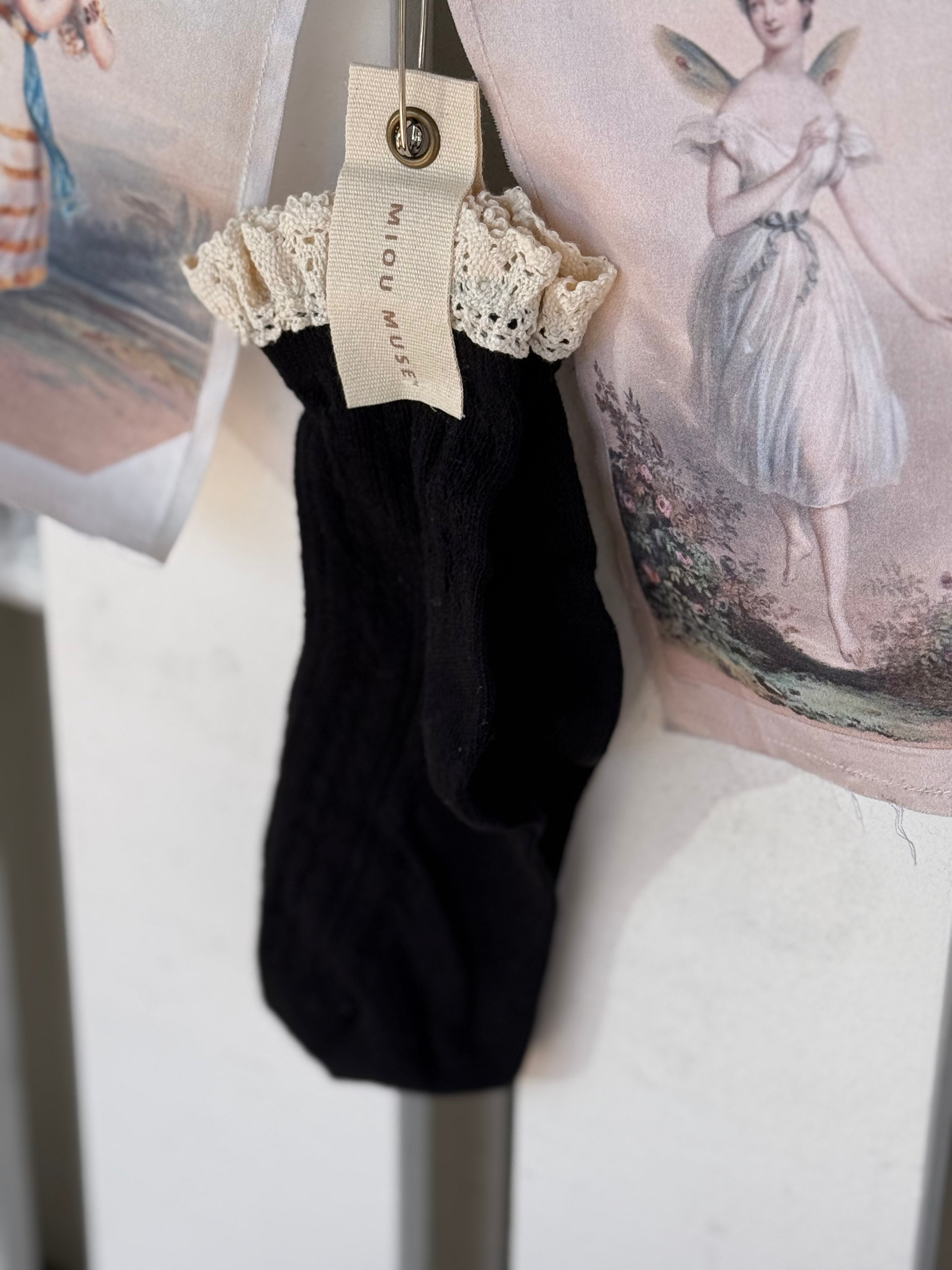  Miou Muse Net Pointelle with crochet trim socks - Stay Wild Collective  Socks