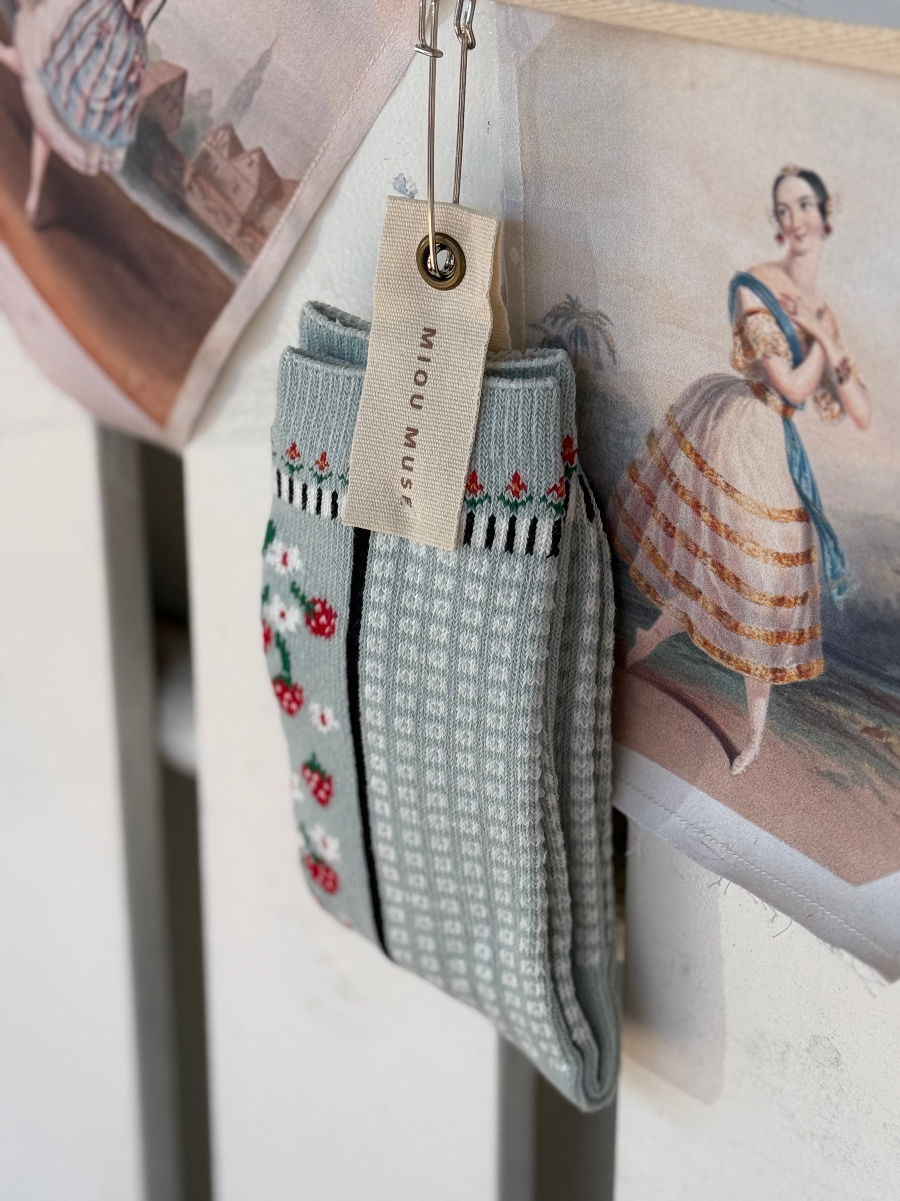  Miou Muse Strawberry multi pattern socks - Stay Wild Collective  Socks