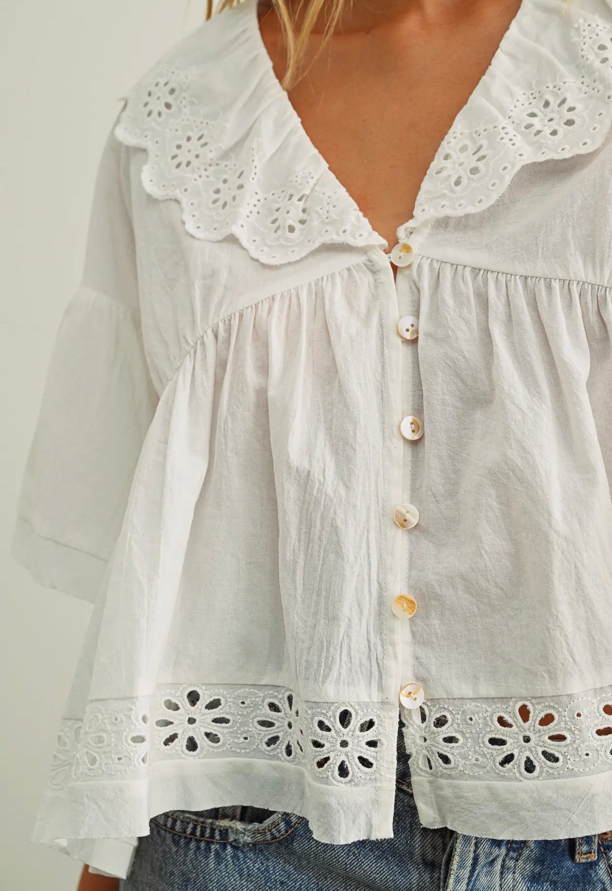  Miou muse eyelet cotton blouse - Stay Wild Collective  
