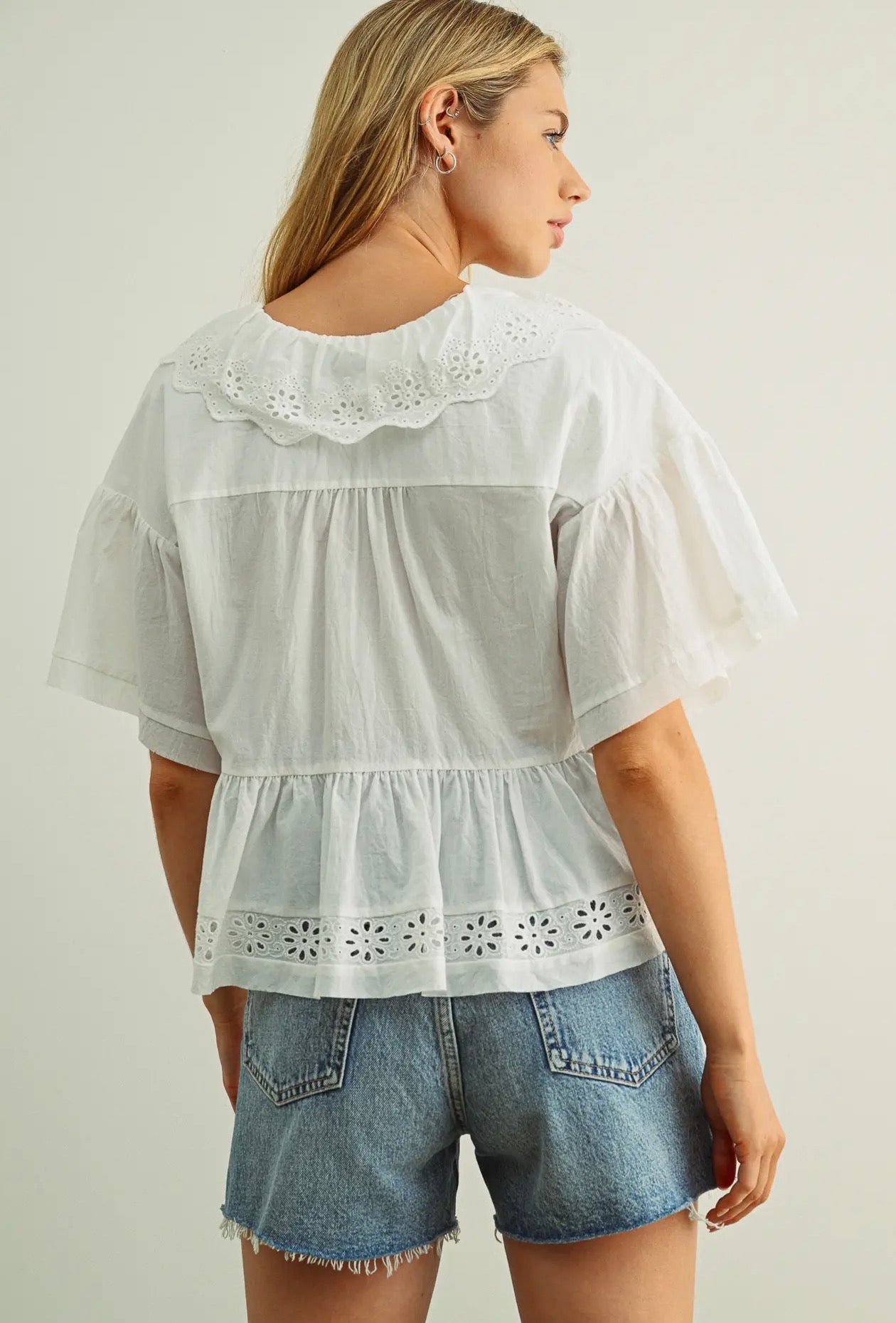  Miou muse eyelet cotton blouse - Stay Wild Collective  