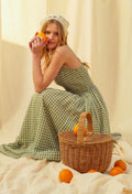  Miou muse gingham print long dress - Stay Wild Collective  