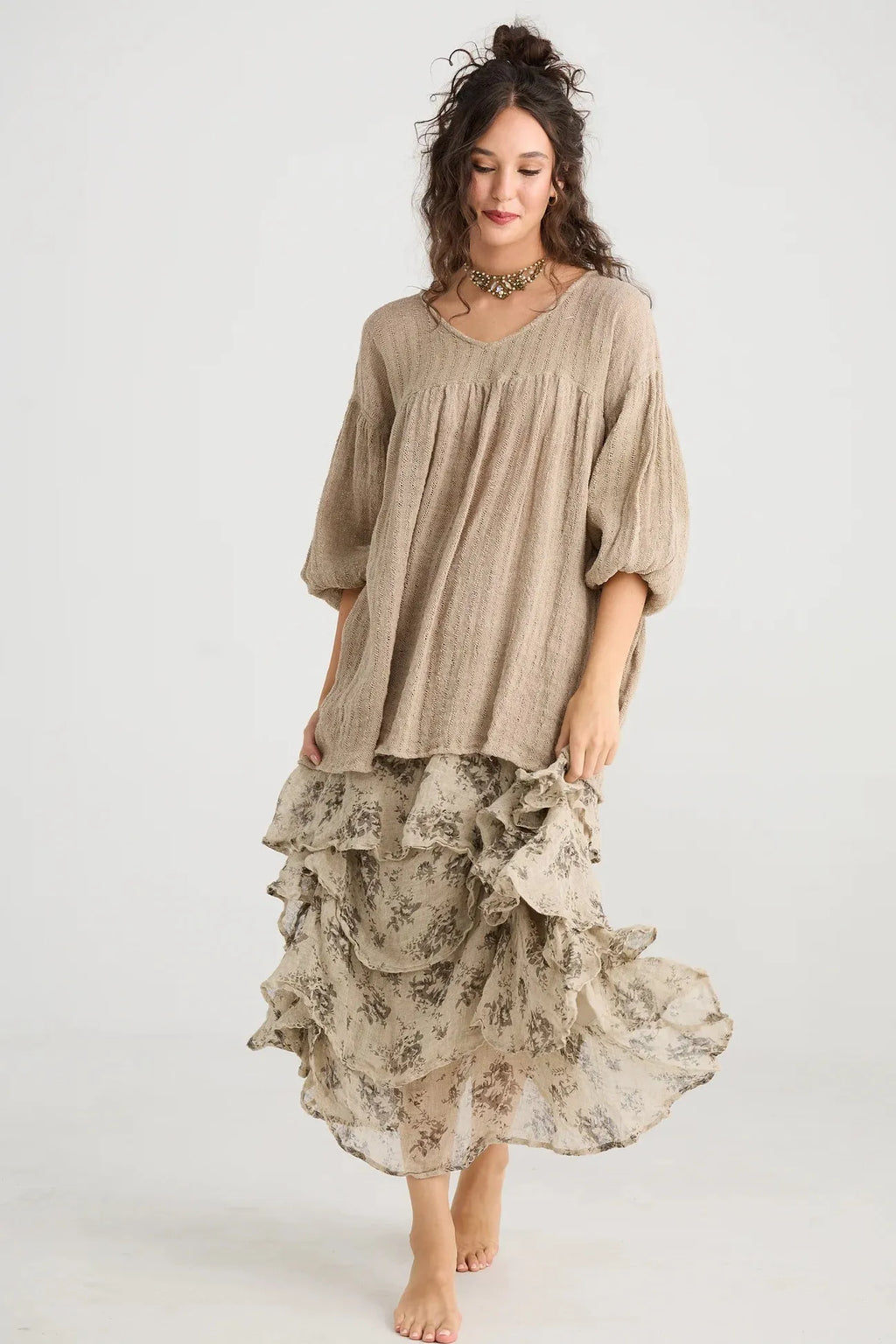  Miss rose sister violet Angelica Linen gauze floral skirt. - Stay Wild Collective  