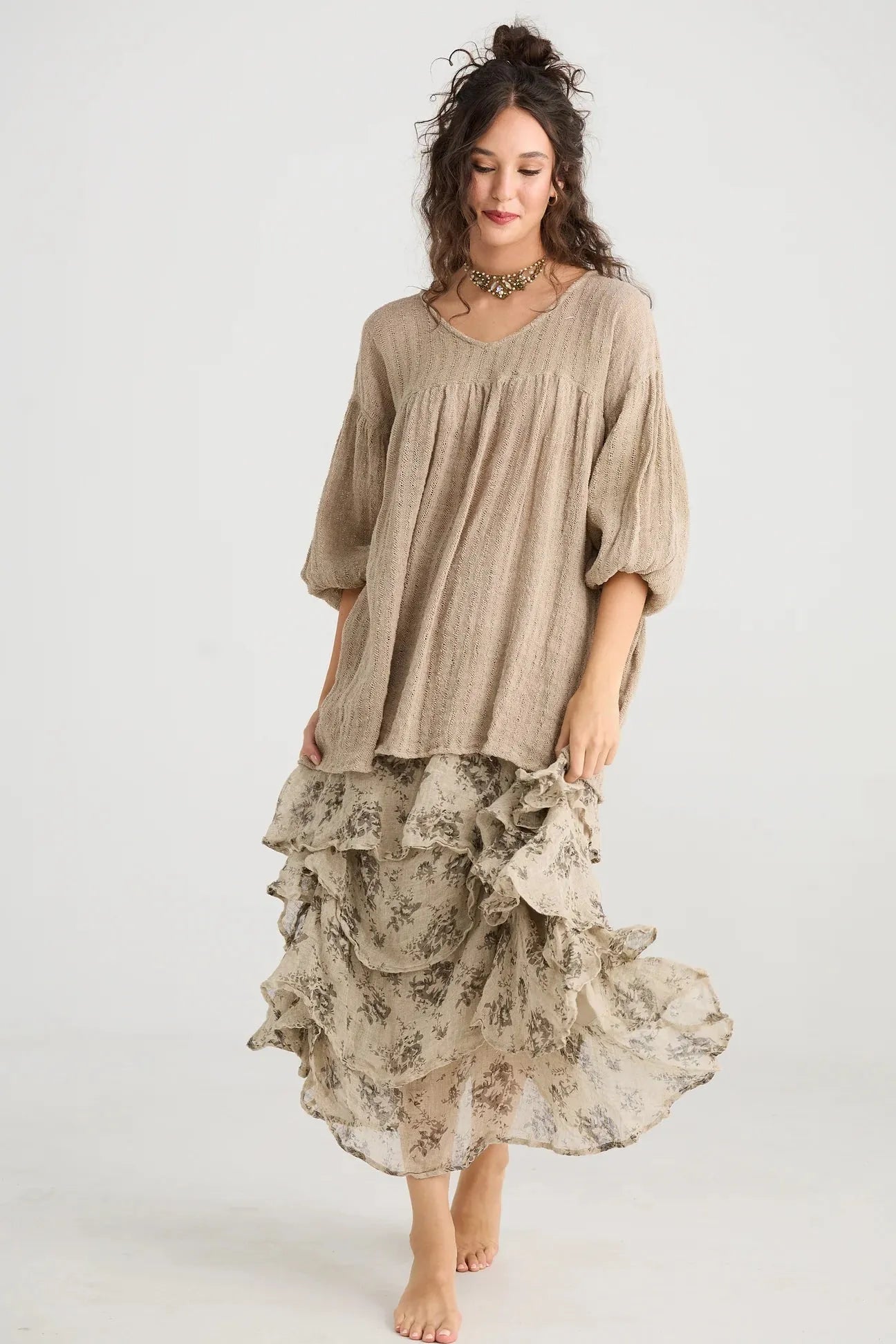  Miss rose sister violet Angelica Linen gauze floral skirt. - Stay Wild Collective  