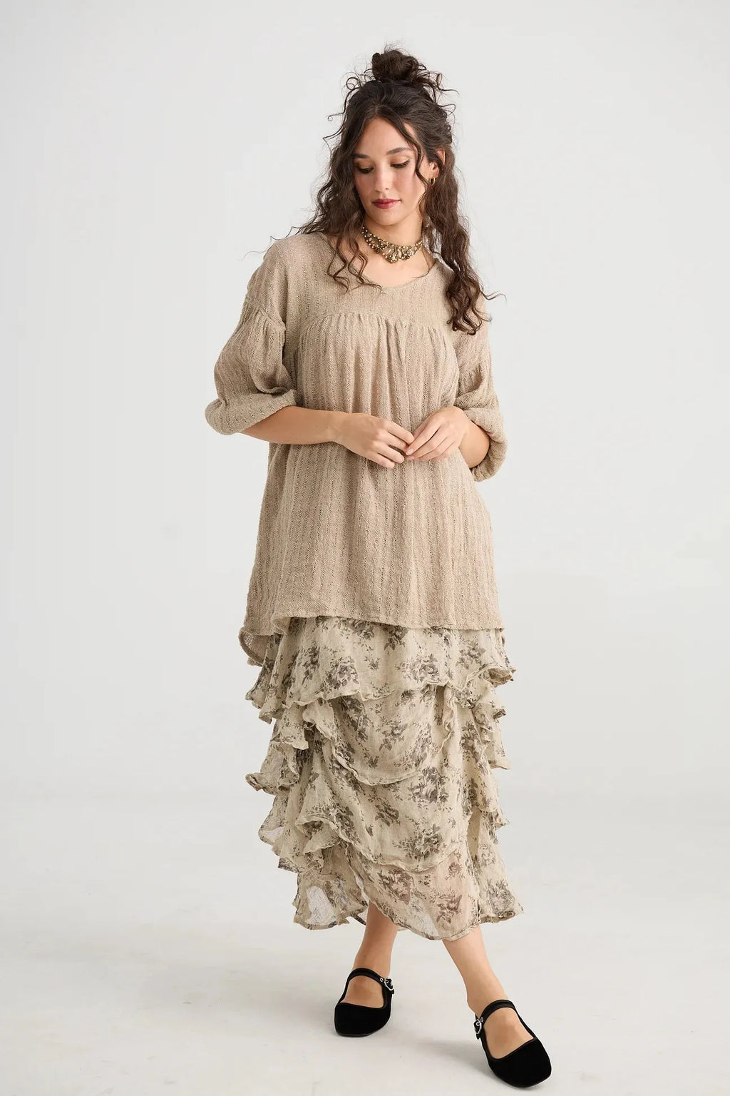  Miss rose sister violet Angelica Linen gauze floral skirt. - Stay Wild Collective  