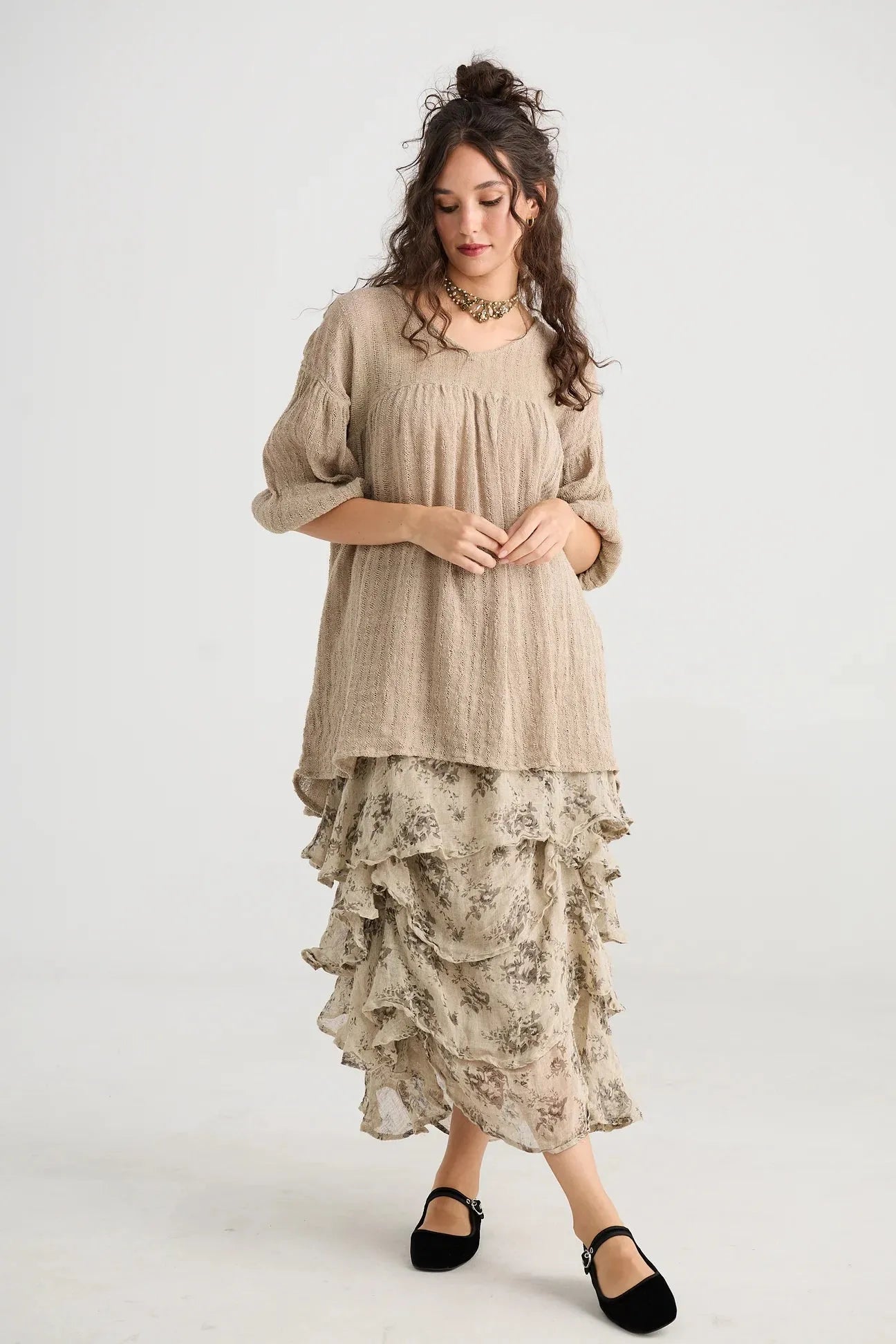  Miss rose sister violet Angelica Linen gauze floral skirt. - Stay Wild Collective  
