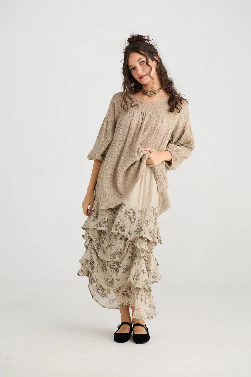  Miss rose sister violet Angelica Linen gauze floral skirt. - Stay Wild Collective  