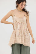  Miss roses sister violet Celandine Embroidered Lace Cotton Camisole Top . Faded floral Posy - Stay Wild Collective  