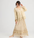  Miss roses sister violet Constance cotton top with lace edging. Tea-dye - Stay Wild Collective  