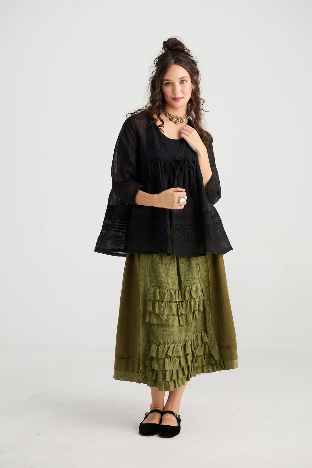 Miss rose sister violet Fable skirt Moss - Stay Wild Collective