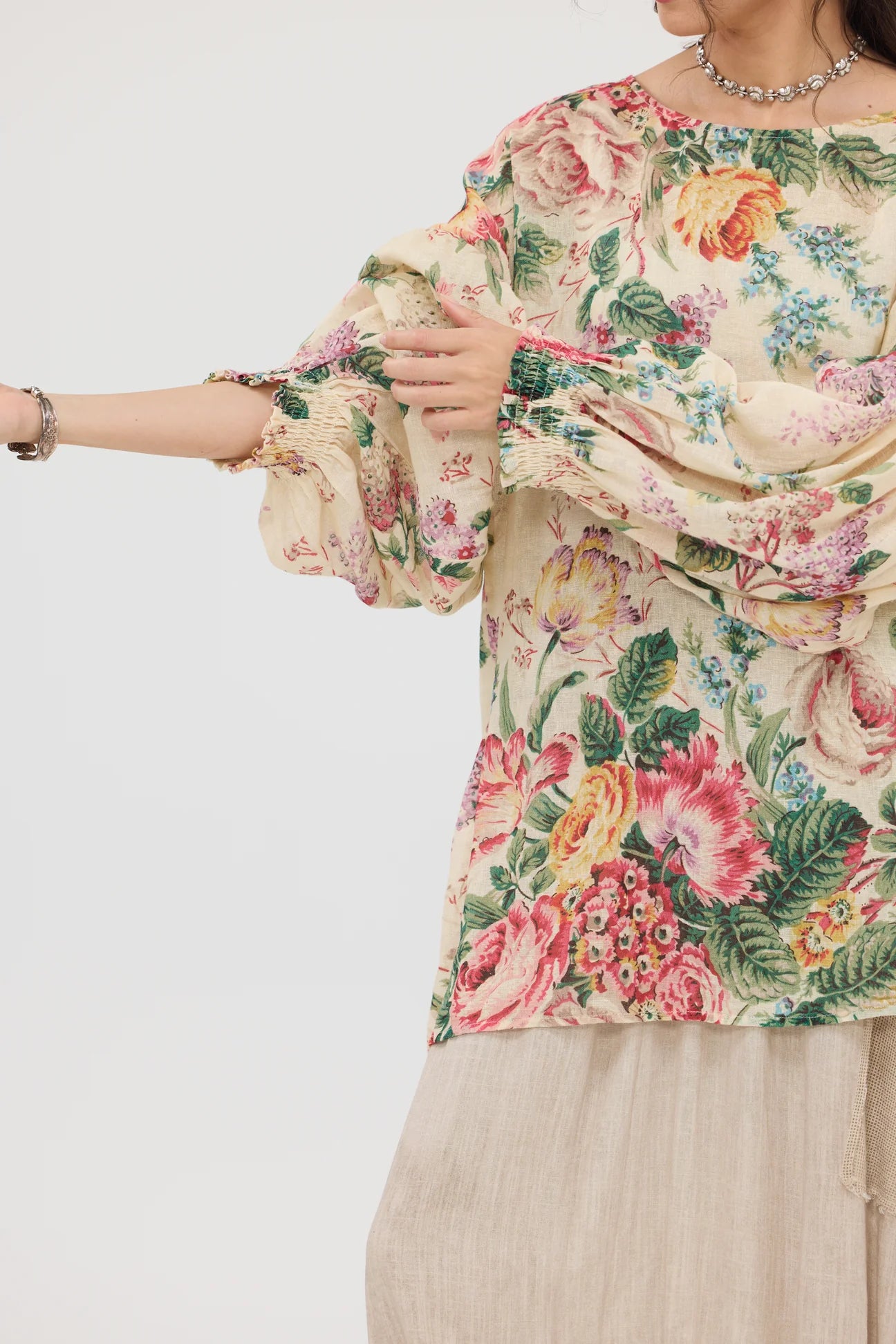  Miss roses sister violet Florist. Linen and Cotton Botanical bouquet top in a fluid Romantic vintage inspired style. - Stay Wild Collective  