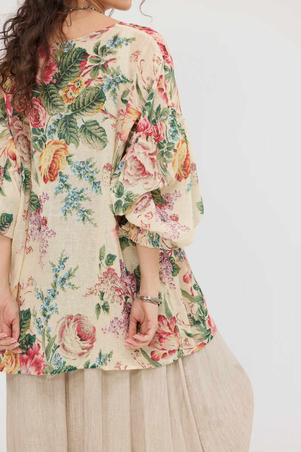  Miss roses sister violet Florist. Linen and Cotton Botanical bouquet top in a fluid Romantic vintage inspired style. - Stay Wild Collective  