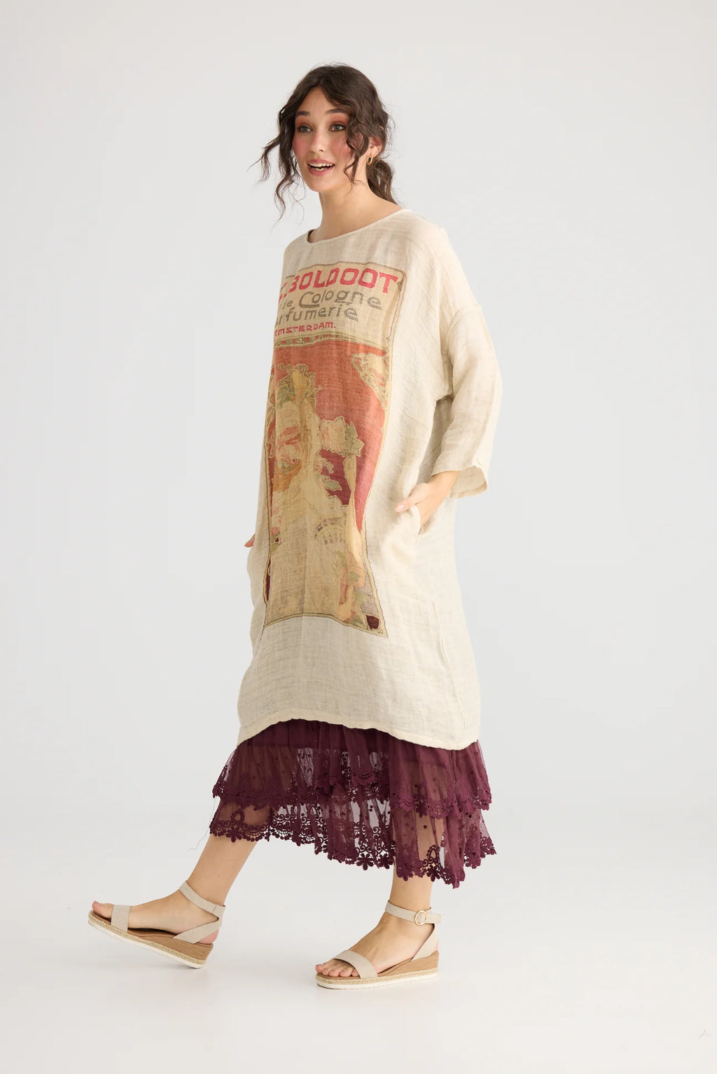  Miss roses sister violet Isolde Linen dress. Tangerine - Stay Wild Collective  