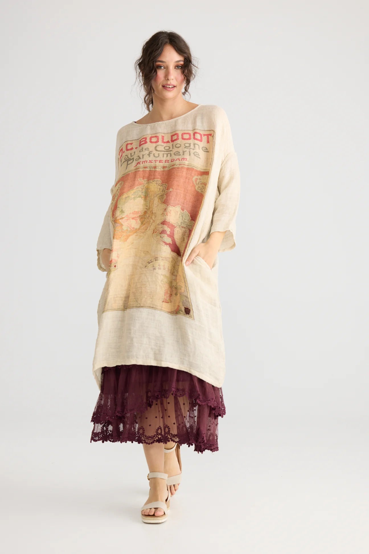  Miss roses sister violet Isolde Linen dress. Tangerine - Stay Wild Collective  