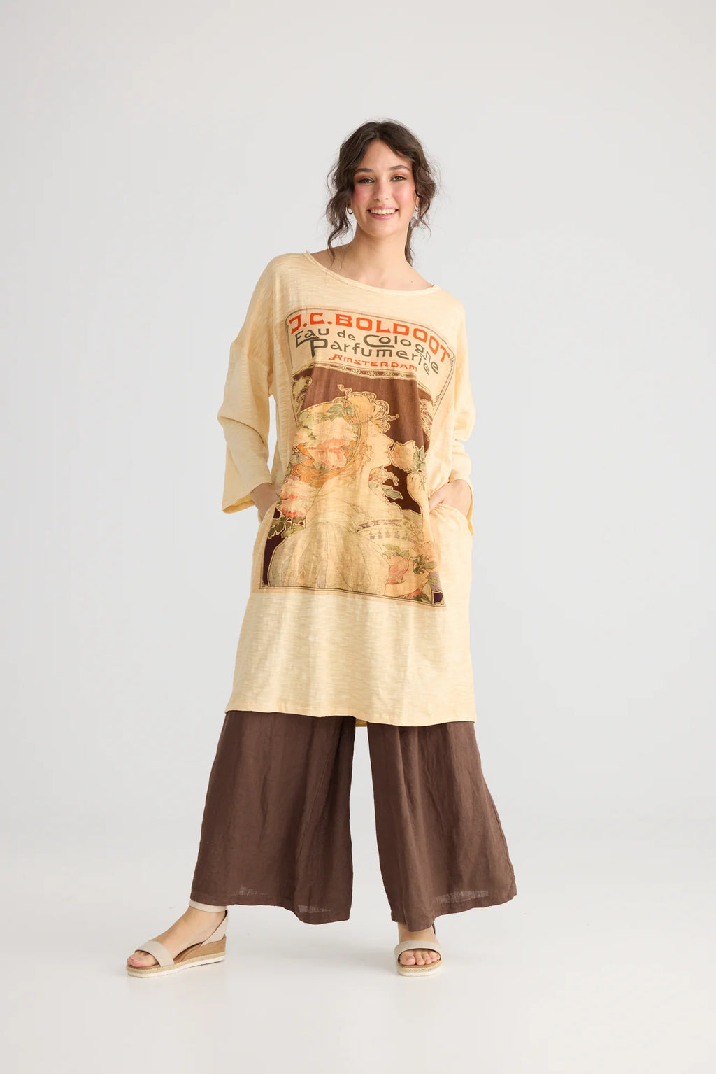  Miss roses sister violet Layla Tshirt cotton Art Nouveau dress. Chocolate - Stay Wild Collective  