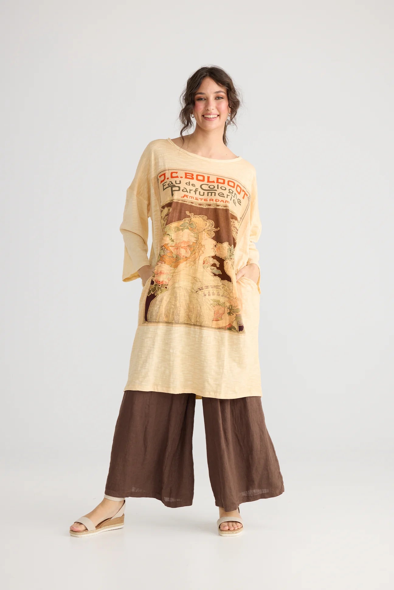  Miss roses sister violet Layla Tshirt cotton Art Nouveau dress. Chocolate - Stay Wild Collective  