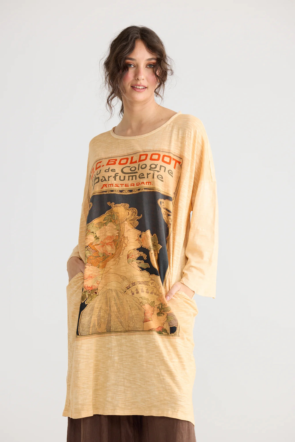  Miss roses sister violet Layla Tshirt cotton Art Nouveau dress. Indigo - Stay Wild Collective  