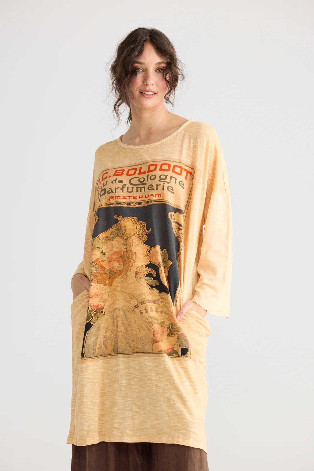 Miss roses sister violet Layla Tshirt cotton Art Nouveau dress. Indigo - Stay Wild Collective  