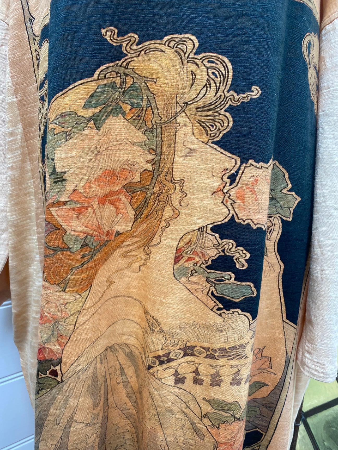  Miss roses sister violet Layla Tshirt cotton Art Nouveau dress. Indigo - Stay Wild Collective  