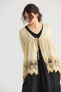  Miss roses sister violet Miss Frangipani Linen and Lace jacket. Tea Stain - Stay Wild Collective  