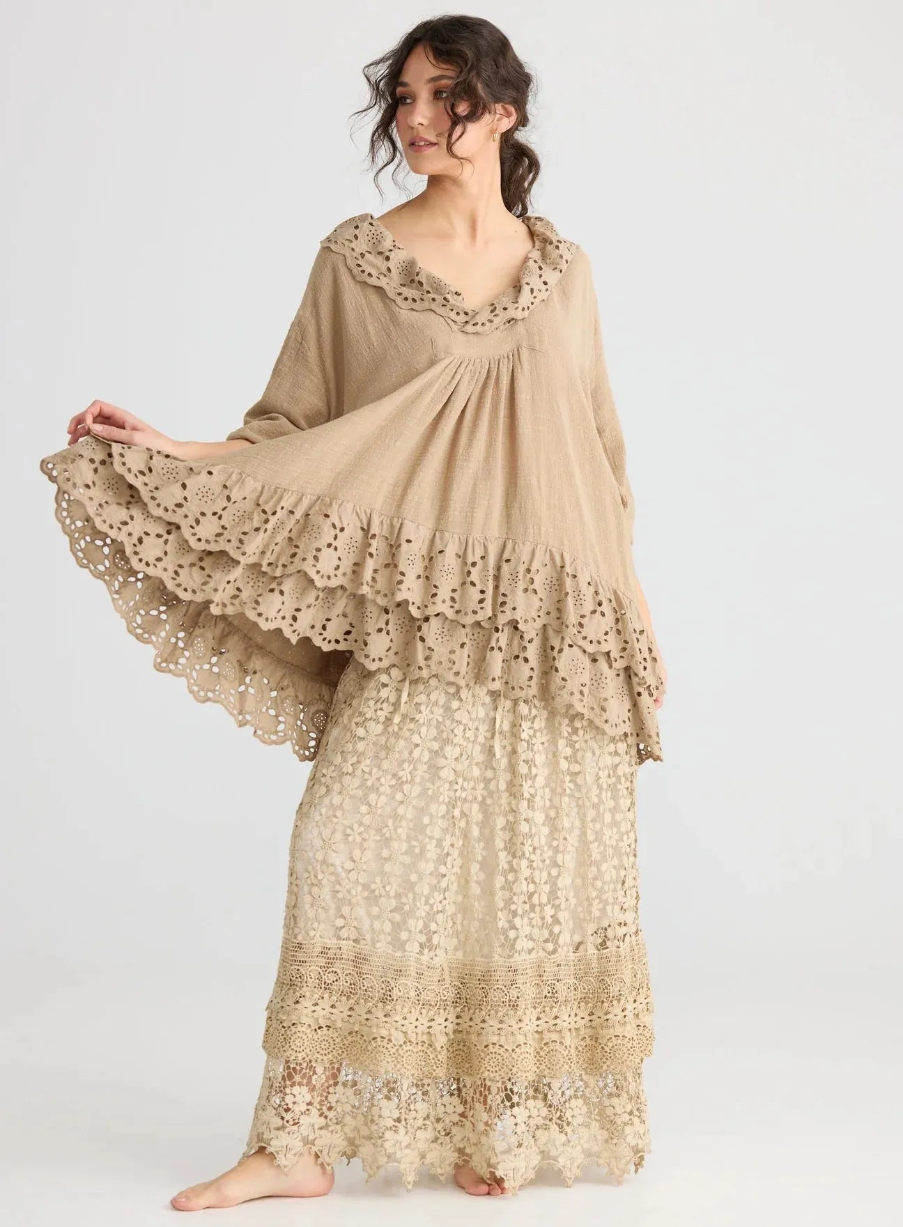  Miss rose sister violet Miss Passionflower Maxi lace skirt. . Tea stain - Stay Wild Collective  