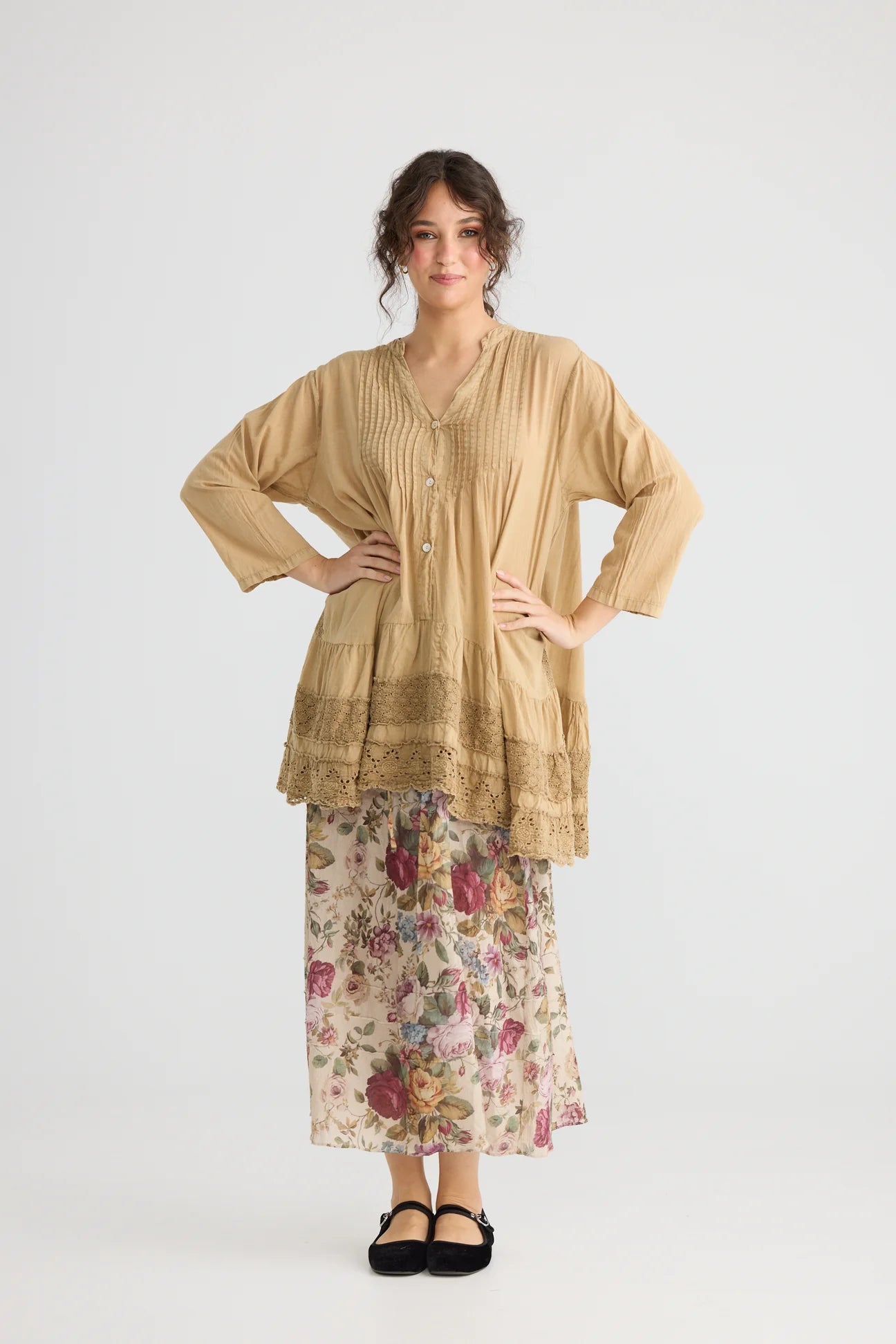 Miss roses sister violet Rosetti cotton floral skirt in Posy Print. - Stay Wild Collective  