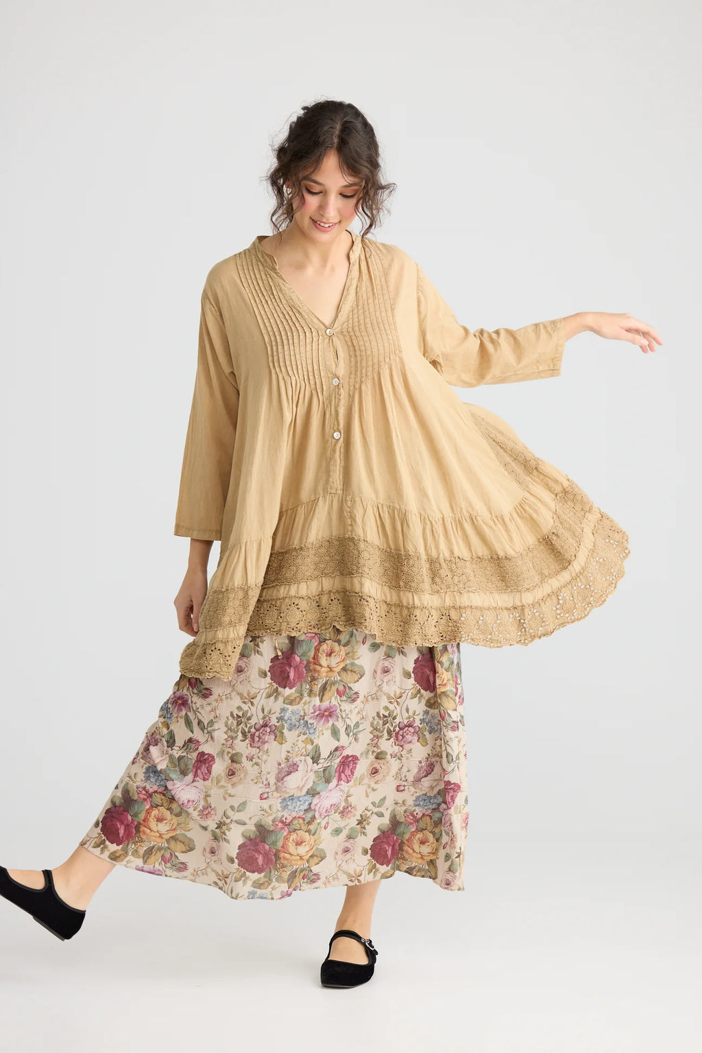  Miss roses sister violet Rosetti cotton floral skirt in Posy Print. - Stay Wild Collective  
