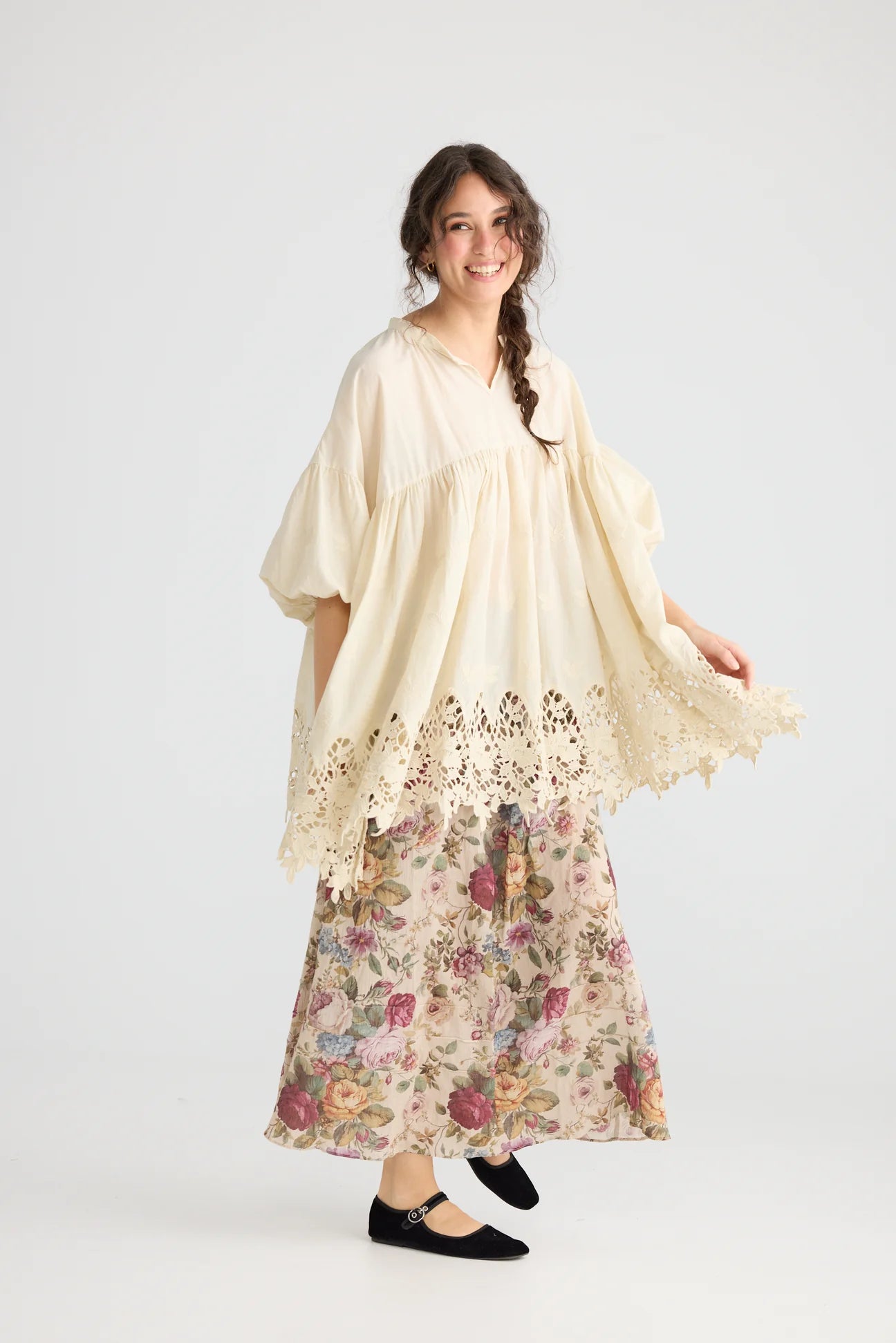  Miss roses sister violet Rosetti cotton floral skirt in Posy Print. - Stay Wild Collective  