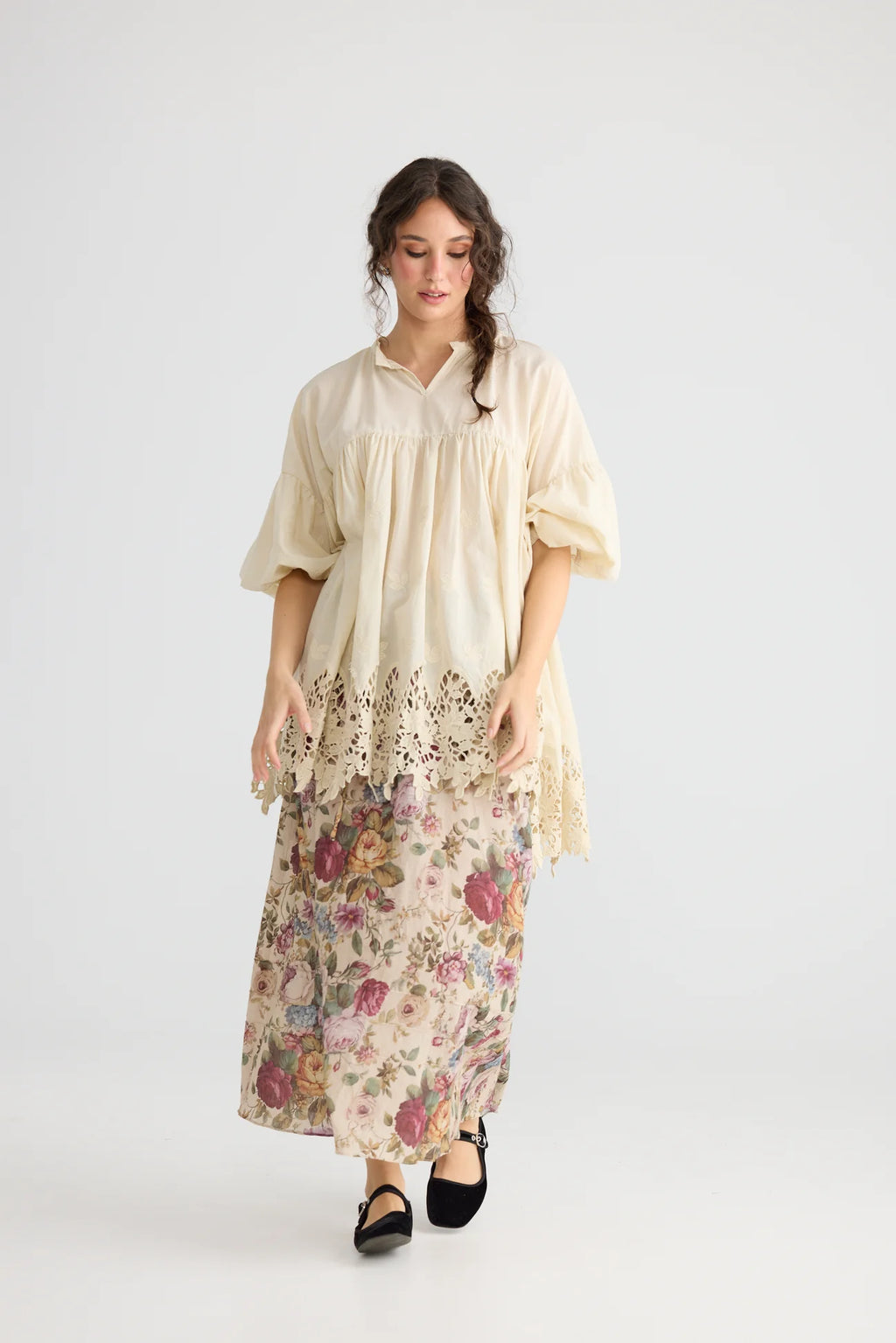  Miss roses sister violet Rosetti cotton floral skirt in Posy Print. - Stay Wild Collective  