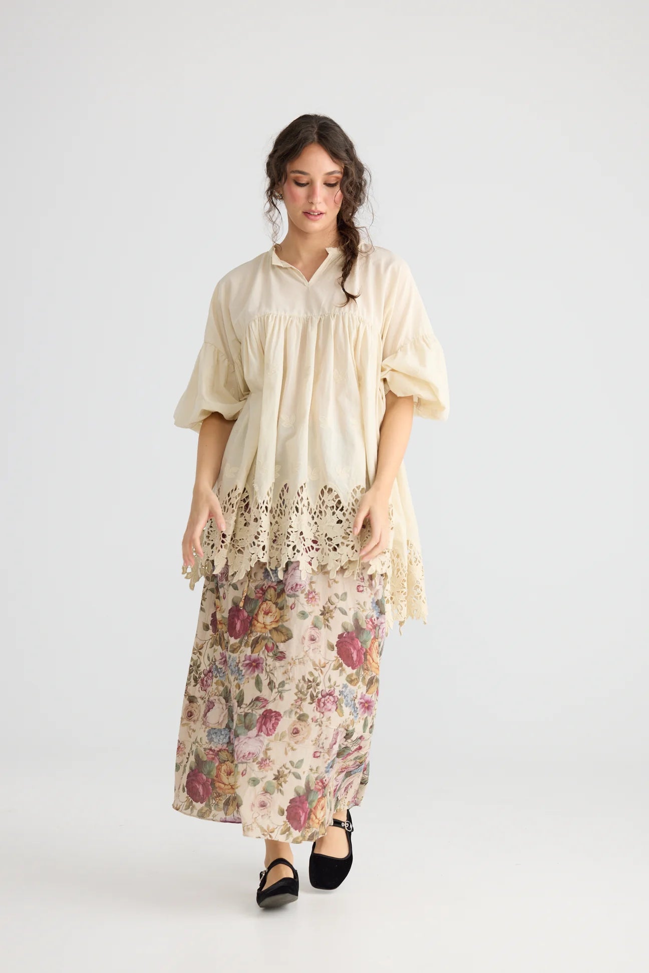  Miss roses sister violet Rosetti cotton floral skirt in Posy Print. - Stay Wild Collective  