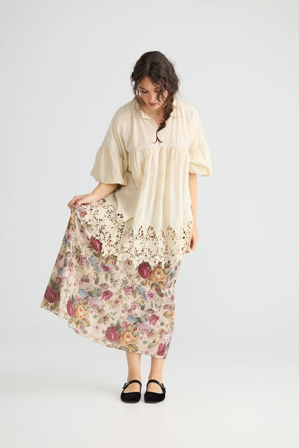  Miss roses sister violet Rosetti cotton floral skirt in Posy Print. - Stay Wild Collective  