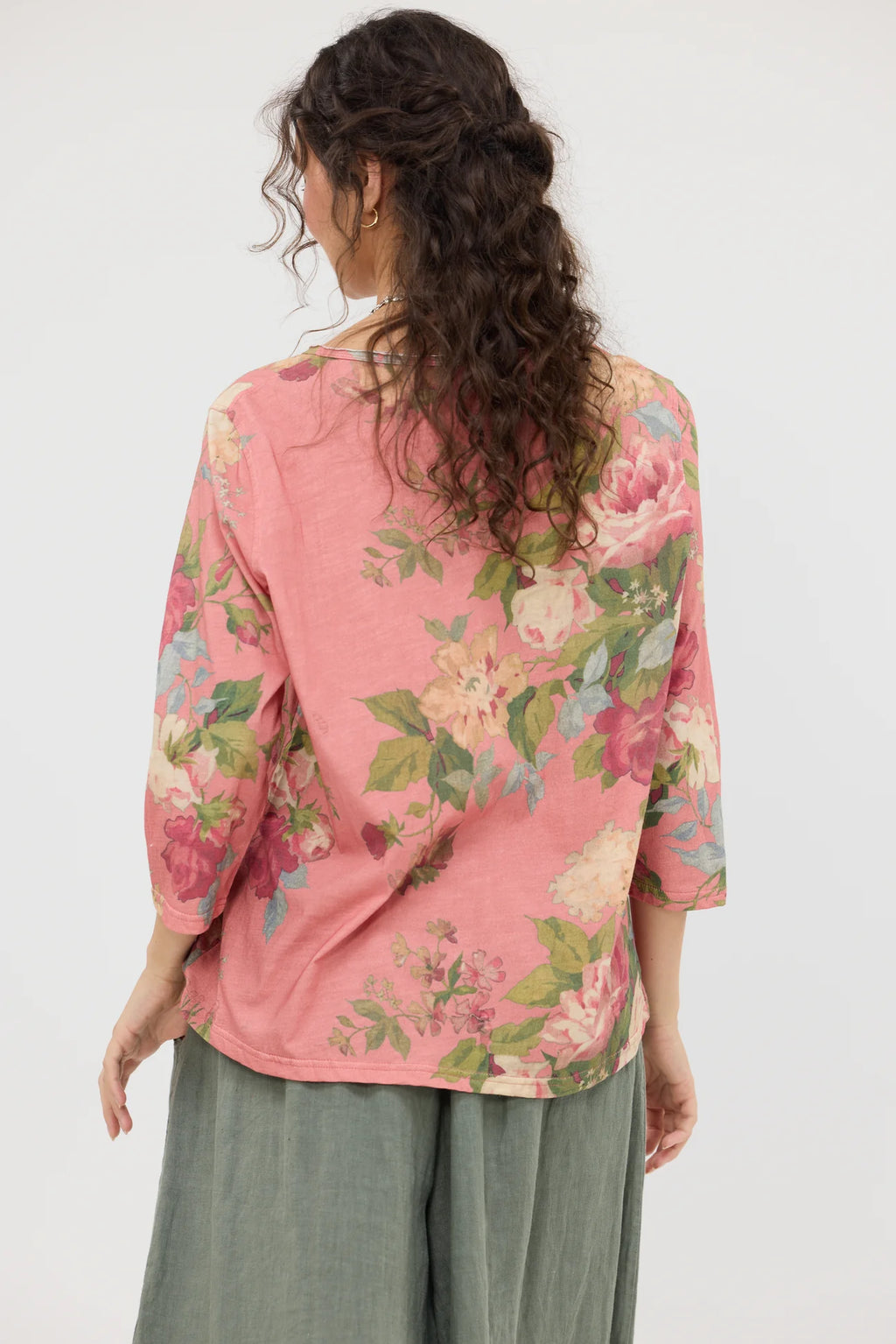  Talk to me in Flowers Tee. Vintage inspired relaxed fit top. Coral bouquet - Stay Wild Collective  