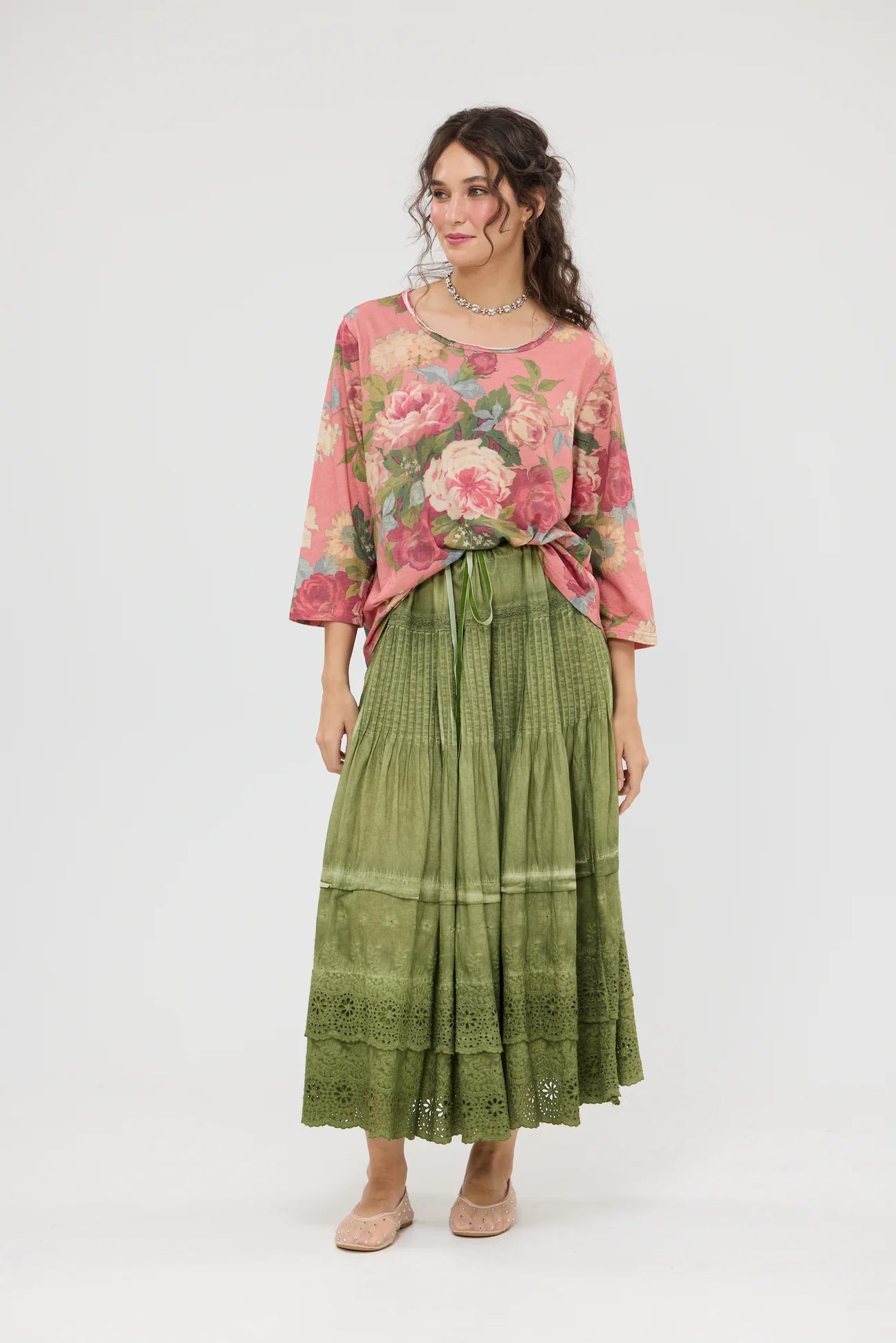  Talk to me in Flowers Tee. Vintage inspired relaxed fit top. Coral bouquet - Stay Wild Collective  
